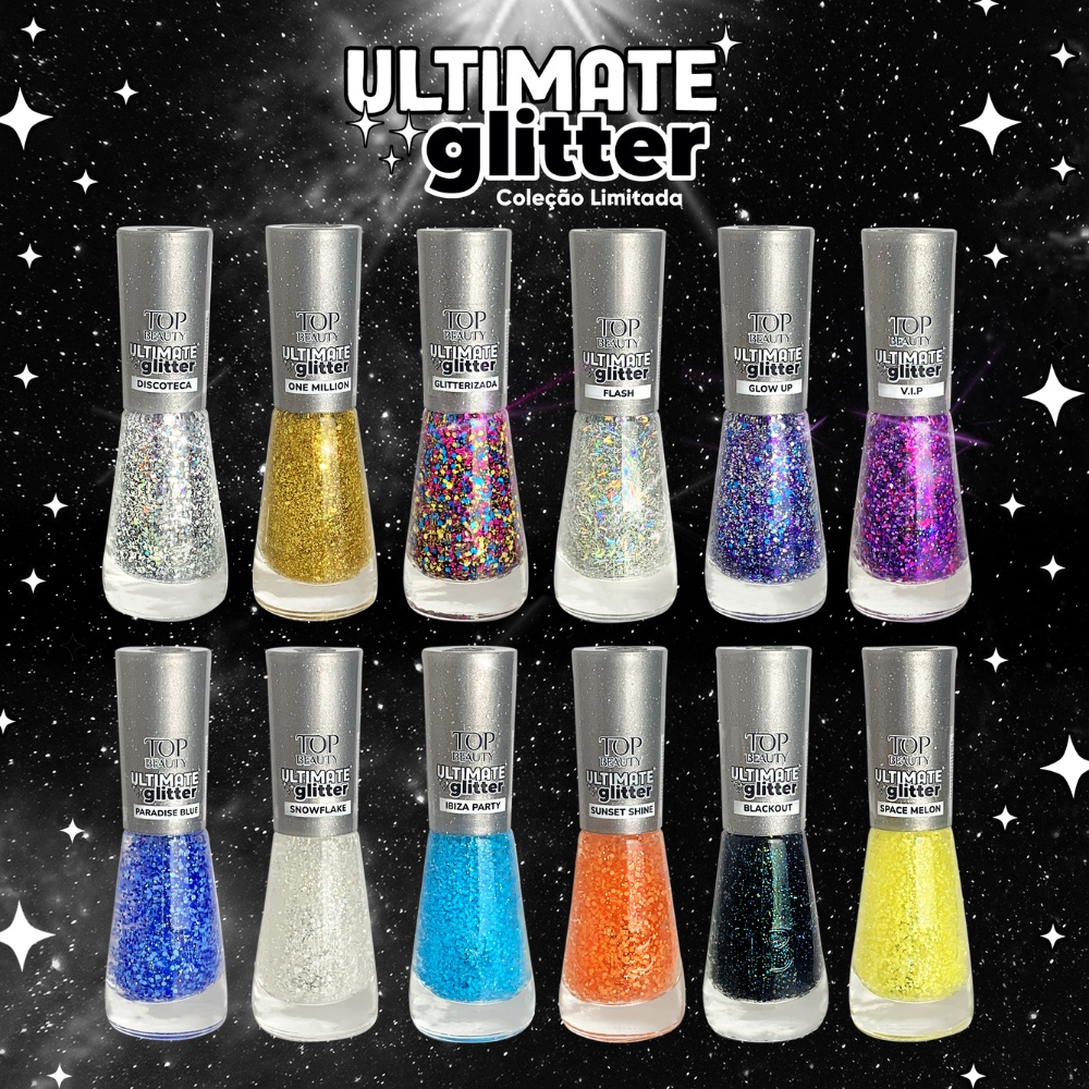 Esmalte Para Unhas Ultimate Glitter Top Beauty Shopee Brasil