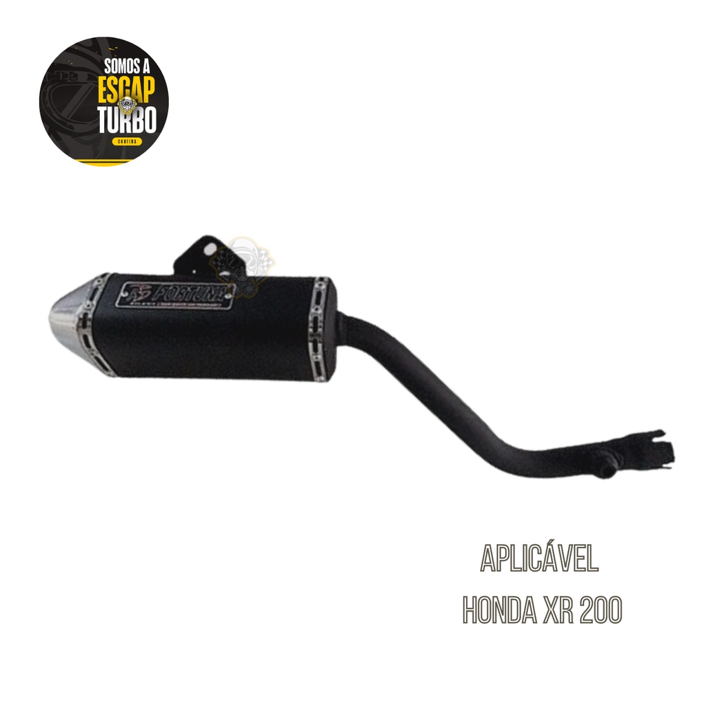 Escapamento XR 200 / NX 200 Mini Tri Preto Fortuna