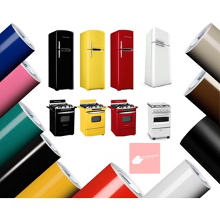 Papel Adesivo Vinílico Moveis Geladeira Fogão Várias Cores 2m x 80cm