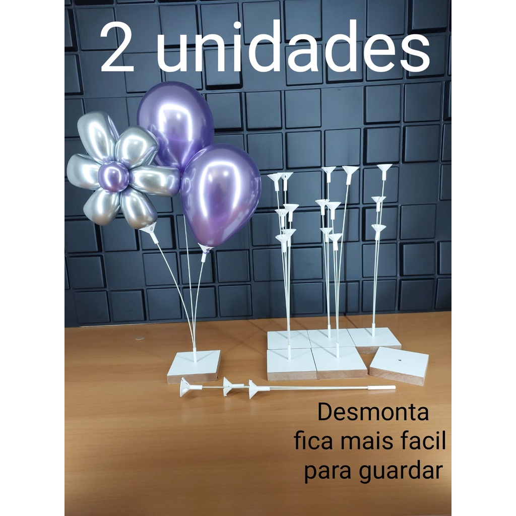 Suporte para baloes, kit 2 unidades, 30cm, decoração de mesa, para festa