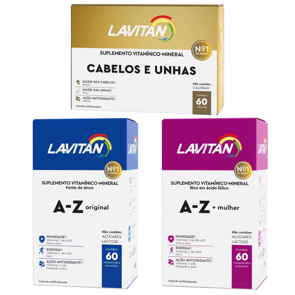 Kit Lavitan Hair Cabelos E Unha Com Biotina Cimed C Psulas