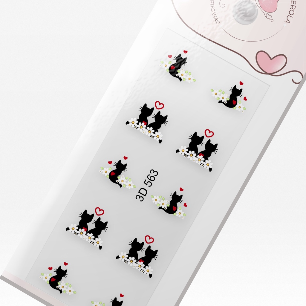 Adesivo 3D de Unha- Gatinhos-3D 563 em Oferta na Shopee