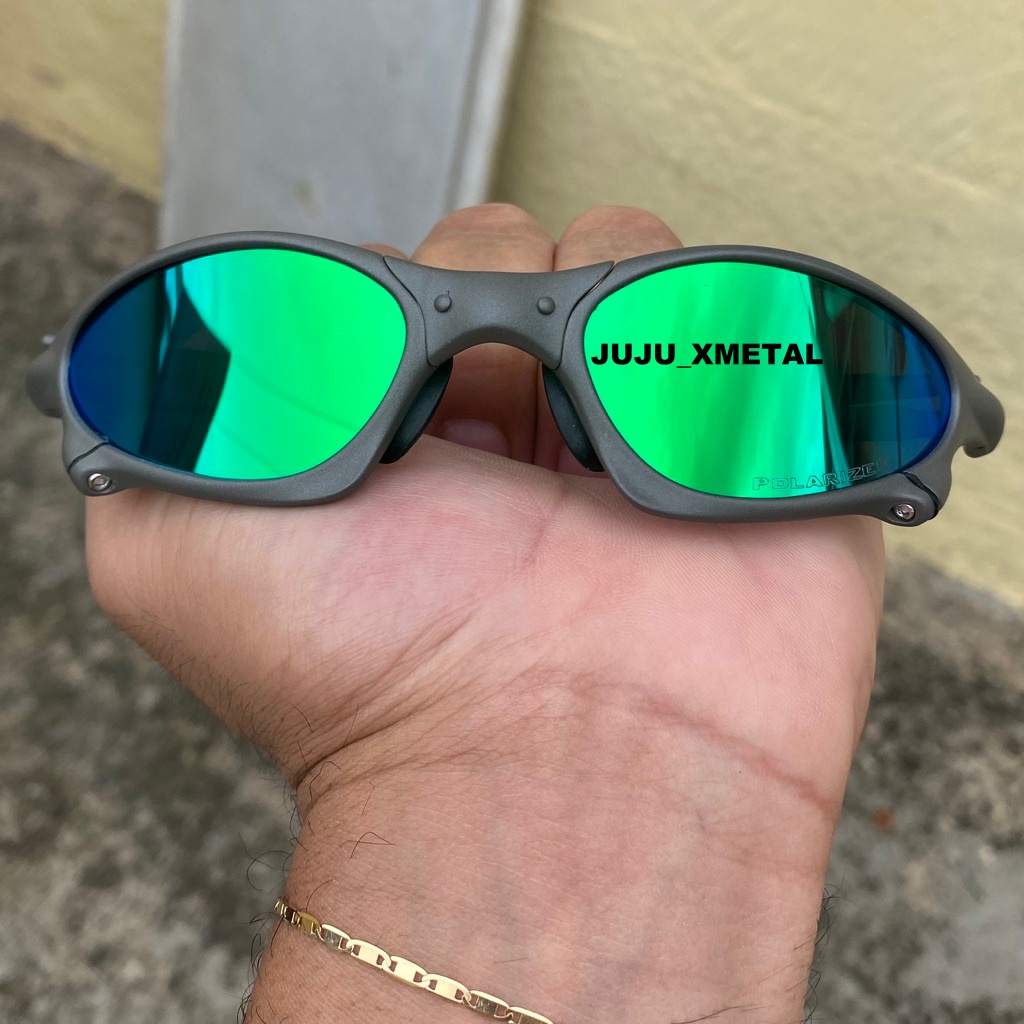 Óculos de Sol Juliet X-Metal Lentes Rosas Pink Polarizadas, 24k, tio