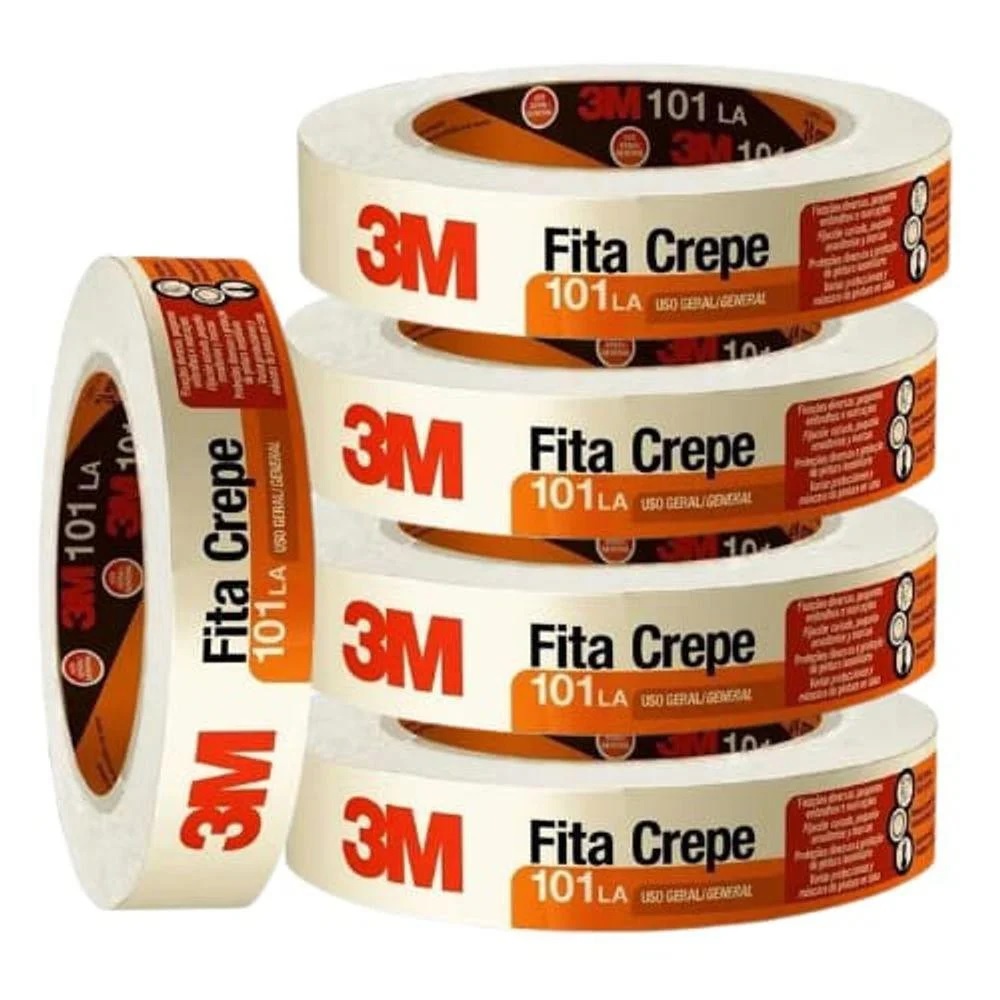 Fita Crepe Uso Geral Branca 18X50 / 24x50 / 48X50 3M Fita Para Pintura Fita De Pintura Fina Media Grossa em Oferta na Shopee
