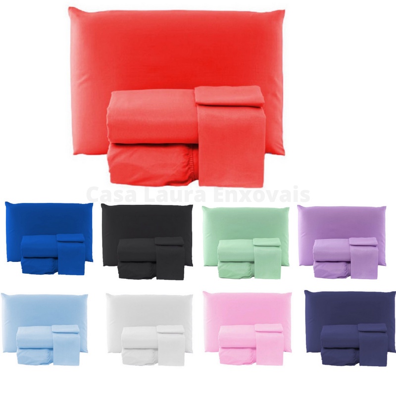 Kit Jogo Solteiro 2 Pçs Lençol Simples 100% Poliéster Jogo de Cama Box com Elástico