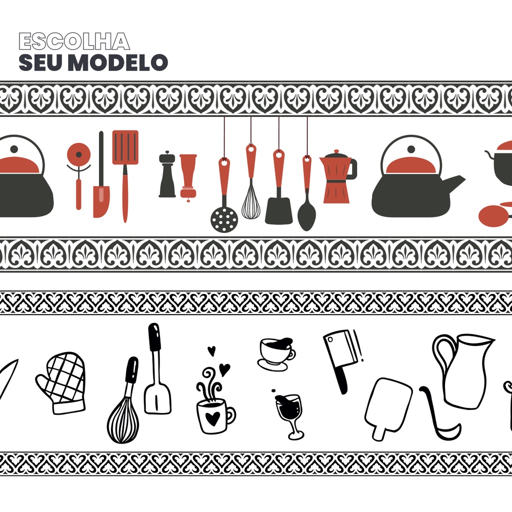 Faixa de Parede Decorativa Adesiva Cozinha Café em Oferta na Shopee