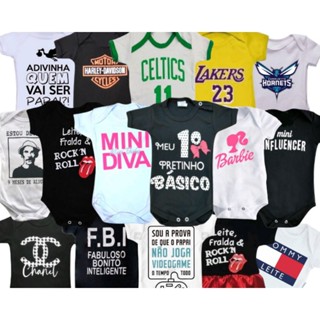 Bodys de Bebê Temáticos/ Mesversário/ Personagens 100% Algodão