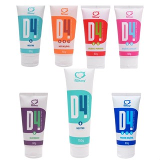 SEXY FANTASY - D4 AQUA GEL - Gel a Base de Água Lubrificante Beijável - 60g SABORES - Novo Frasco