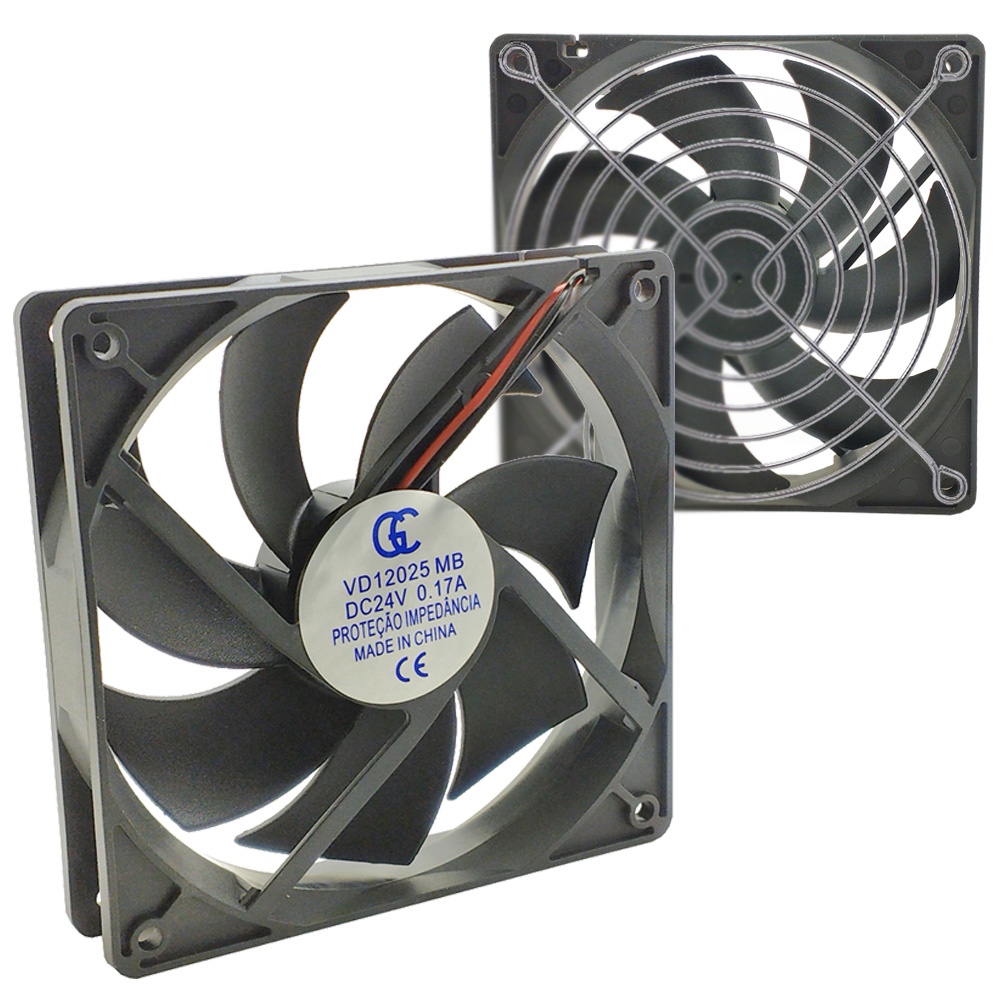 Ventilador Ventoinha Cooler 120x120x25mm 24v MB C/ Grade