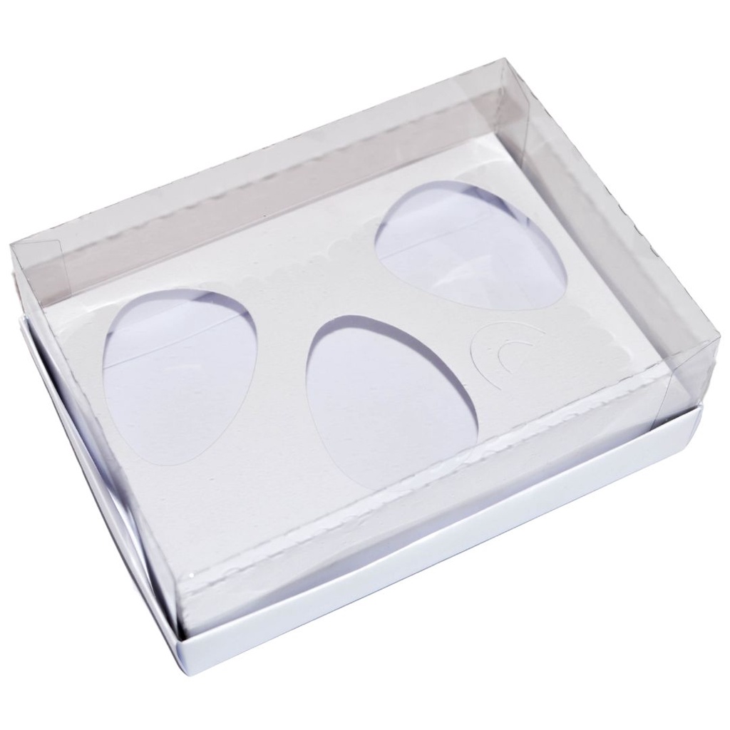 Caixa Páscoa, ovo de colher trio três cascas 100g branco em Oferta na Shopee