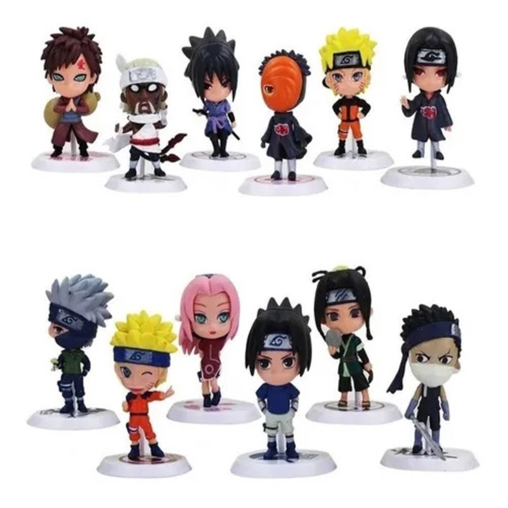 6 Peças Figura Naruto Sasuke Kakashi Itachi Dos Desenhos Animados