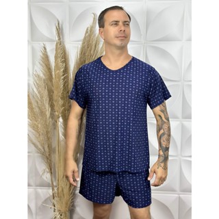 Pijama masculino adulto liganete manga curta e short.