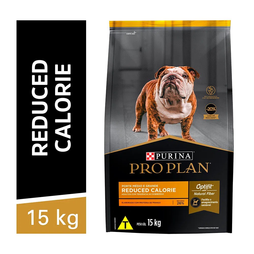 Ração Pro Plan Calorias Reduzidas Cães Médios e Grandes Frango 15kg