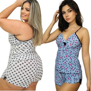 Baby Doll Short Doll Alça Regulável Do P ao Plus Size EXGG Moda Feminina