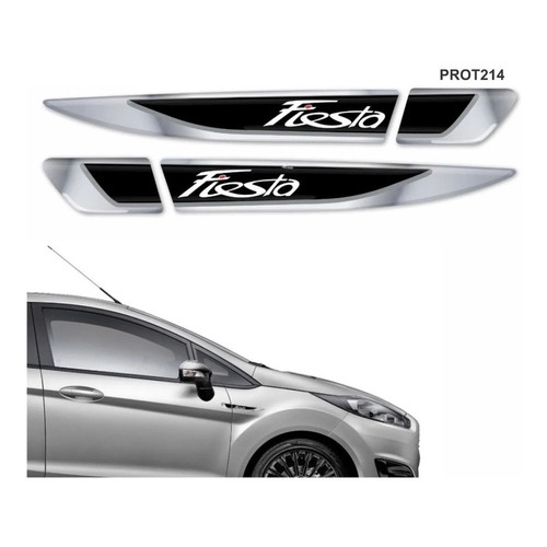 Par De Adesivos Aplique Paralama Resinado Ford Fiesta