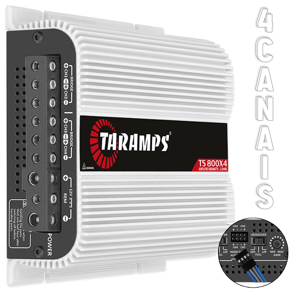 Módulo Taramps Digital Amplificador 4 Canais TS 800x4 800w Compacto LANÇAMENTO Para Carro em Oferta na Shopee