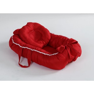 Ninho redutor de berço menino/menina 100%poliester POMPOM VERMELHO