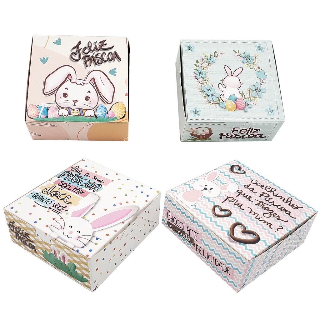 kit 30 caixinhas de Páscoa para 4 doces a pronta entrega. Lançamento, Caixa lembrancinha de Páscoa em Oferta na Shopee