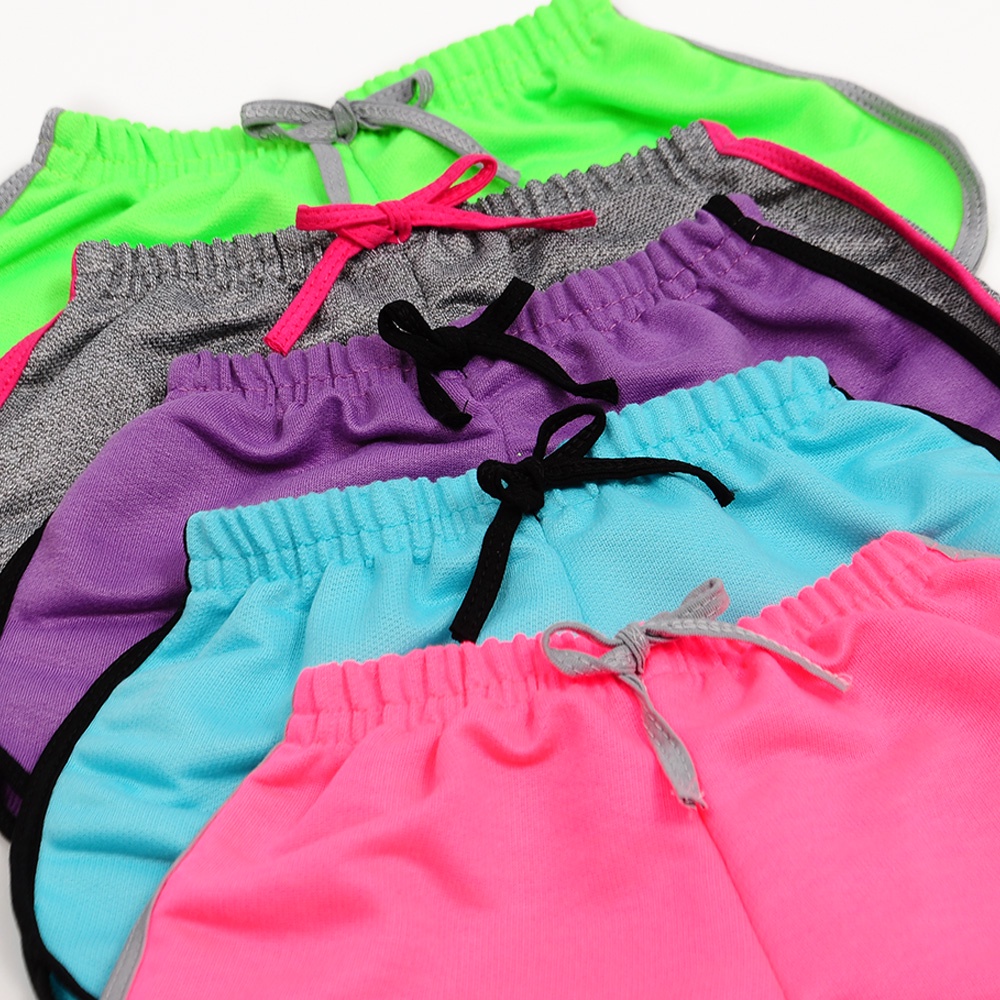 Kit 5 Bermudas/Shorts Menina Verão Moletinho Infantil Feminino Cores Sortidas 4 ao 16 Anos