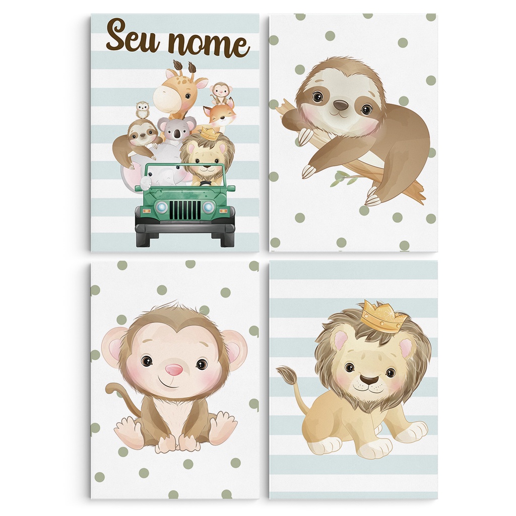 Quadro Decorativo Safari Nome Personalizado — imagem 2 de 2