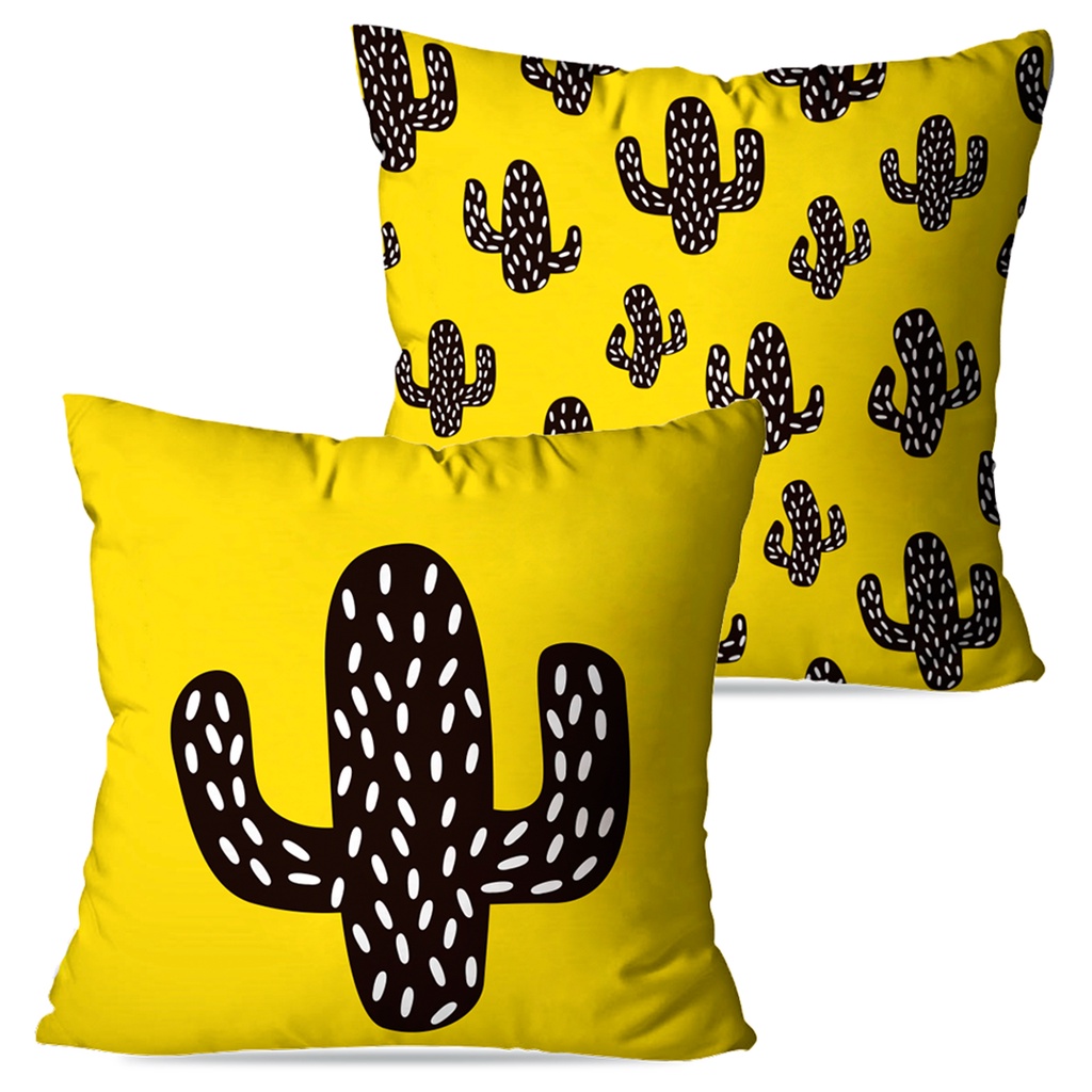 Kit 2 Capas de Almofada Decorativa Cactos Amarelo Dcorô em Oferta na Shopee