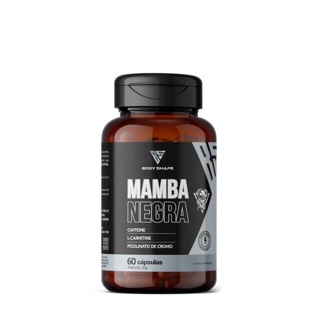 Mamba Negra Termogenico 60 Cápsulas 200mg de Cafeína - Body Shape
