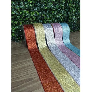 FITA DE CETIM COM LUREX, FITA LUREX, FITA BRILHOSA, FITA COM BRILHO