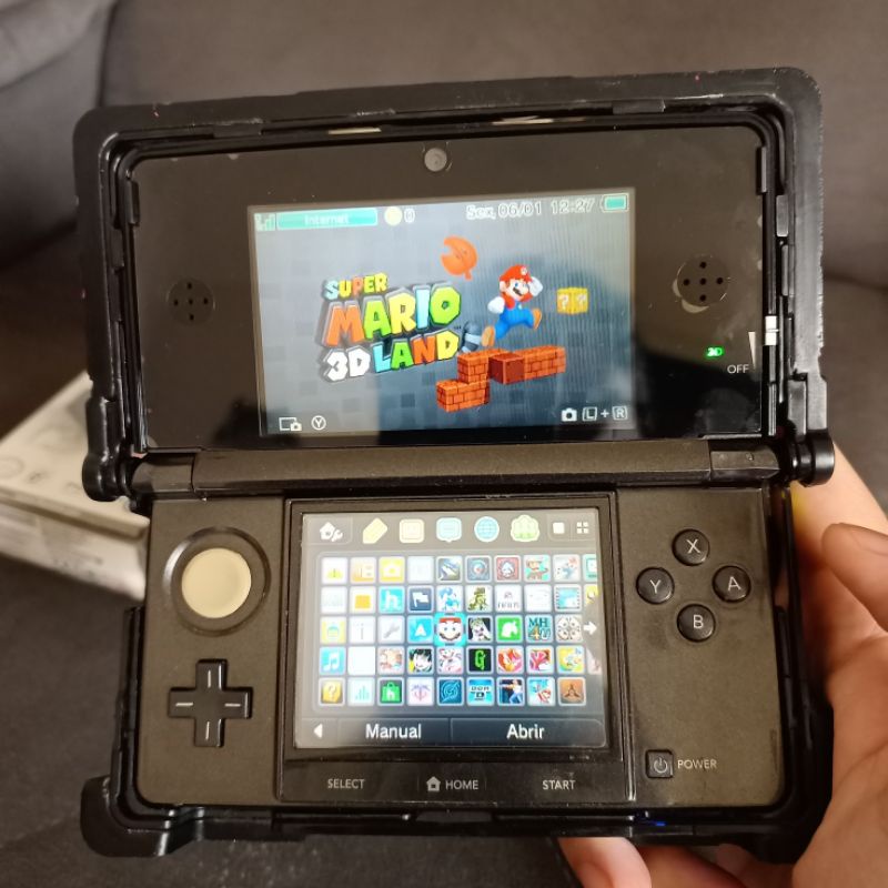Nintendo 3DS Old Black com jogos e acessórios Escorrega o Preço