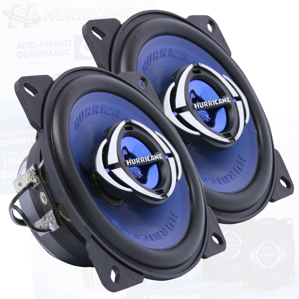Par Alto Falante Hurricane Class Quadriaxiais 110w CM4 4" Polegadas - Spare Parts and Accessories for Vehicles