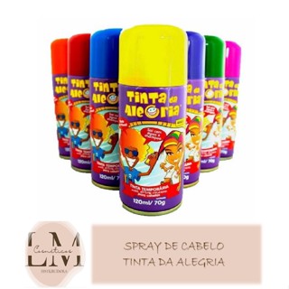 Tinta da Alegria Spray Temporária para Cabelos - Tubo c/ 120 ml