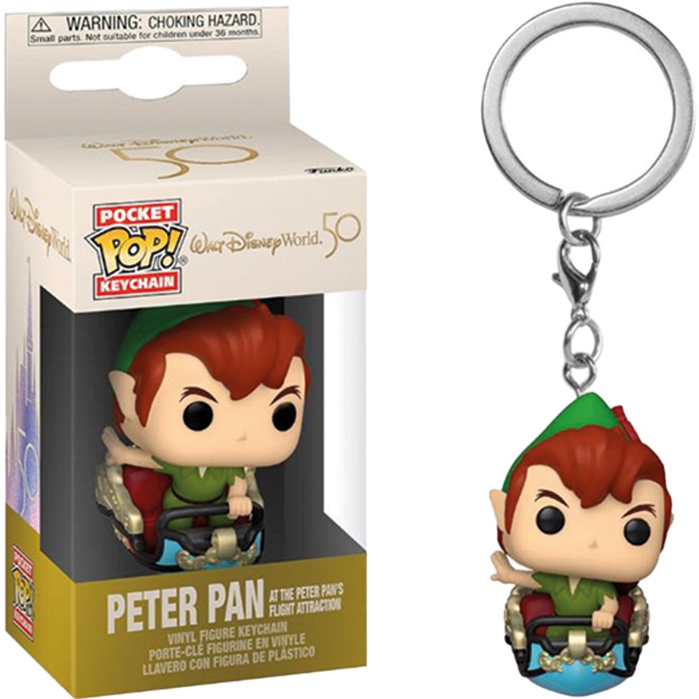 CHAVEIRO FUNKO POCKET POP KEYCHAIN WALT DISNEY WORLD 50TH ANNIVERSARY - PETER PAN AT THE PETER PANS FLIGHT NOVO ORIGINAL