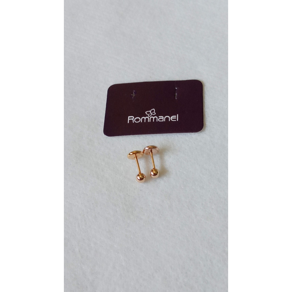 Brinco bolinha infantil folheado a ouro 18k Rommanel bebê recém nascido (520797) — imagem 2 de 2