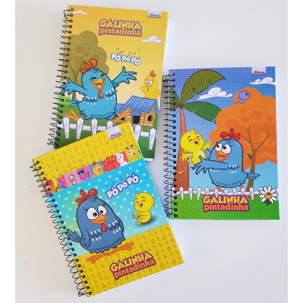 Caderno Galinha Pintadinha pequeno Capa Dura 96 Folhas | Shopee Brasil