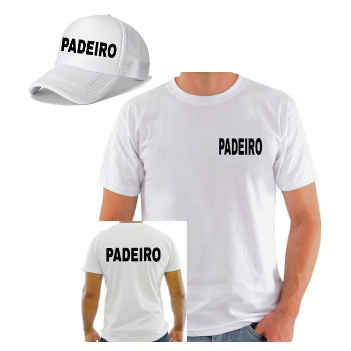 KIT CAMISETA + BONÉ PADEIRO UNISSEX DE QUALIDADE  R DISTRIBUIDORA