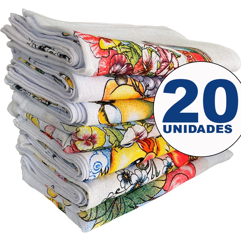 20 Panos de prato estampado com bainha - pano de prato atacado com bainha - pano de copa estampado guardanapo estampado