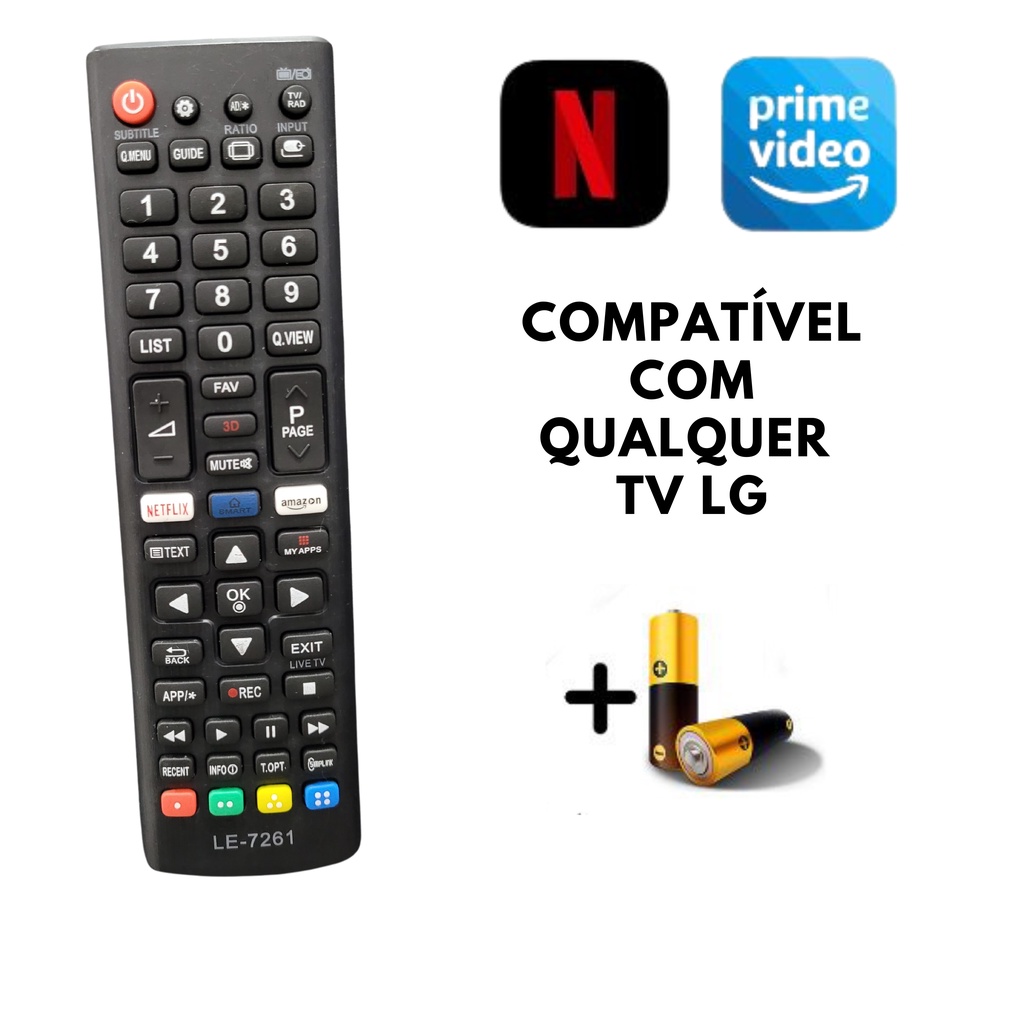 Controle Lg Smart 4k Remoto Netflix Amazon TV SMART LG AKB75675304