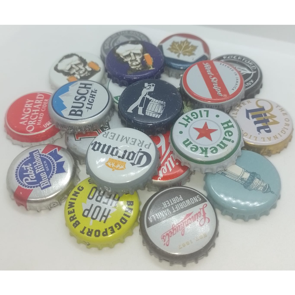 20 Tampinhas Cerveja Importadas Quadro Decorativo | Shopee Brasil