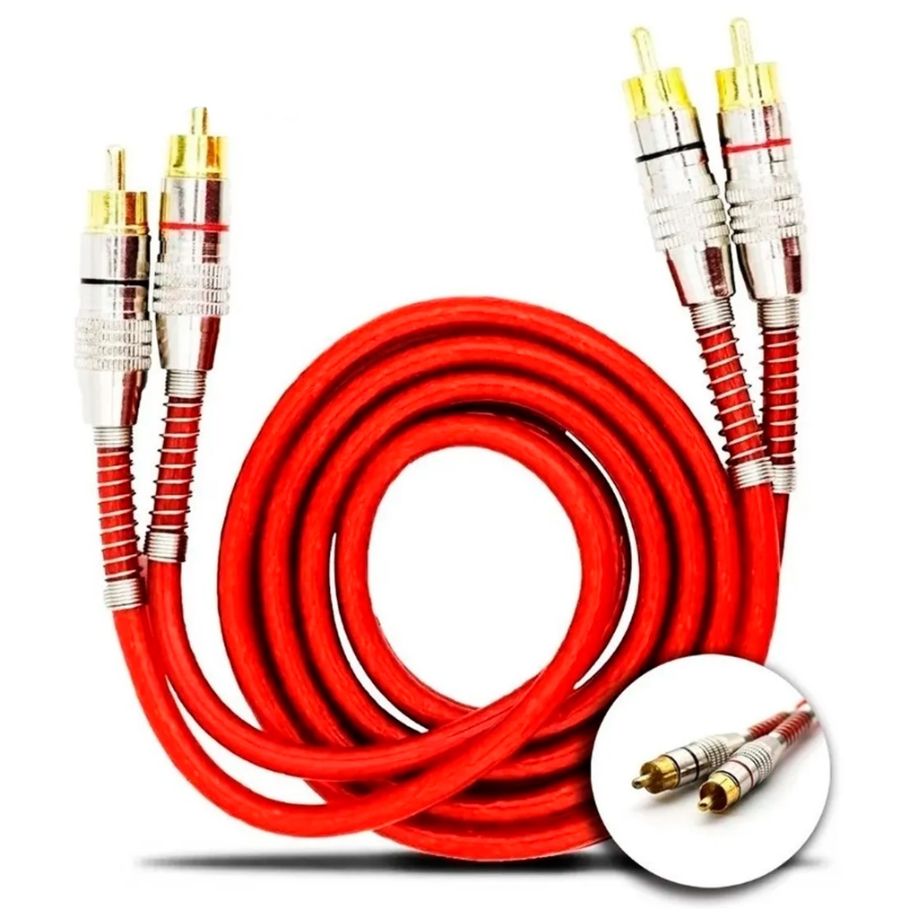Cabo Rca 1 Metro Dupla Blindagem 1m 5mm Vermelho em Oferta na Shopee