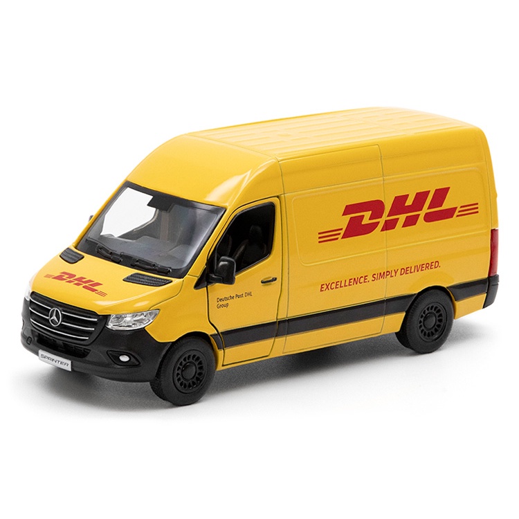 Carrinho Miniatura Van Mercedes Benz Sprinter DHL - Escala 1/48 Brinquedo coleção