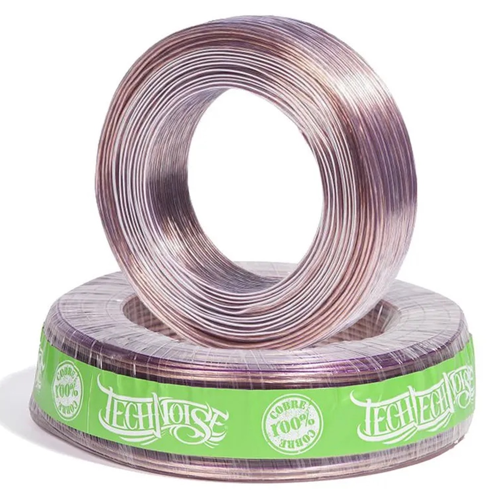 Fio Polarizado Paralelo Cristal Flexível 100% Cobre - Rolo de 50 Metros / 2x2,50mm Technoise