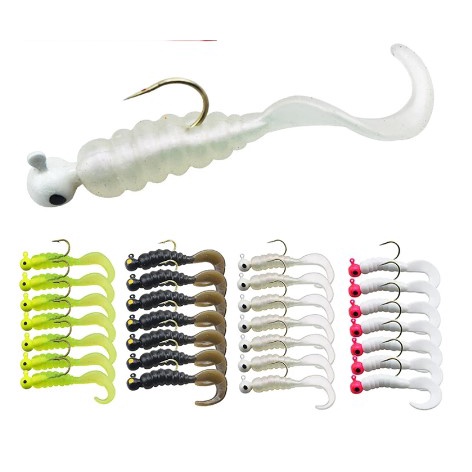 ISCA ARTIFICIAL PARA PESCA - SOFT GRUB COM ANZOL JIG HEAD 2,7G - 1 UNIDADE
