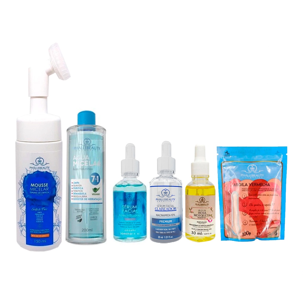 Kit Clareamento Facial PhalleBeauty 6 itens em Oferta na Shopee