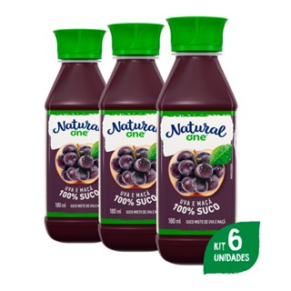 Pack Com 6 Sucos Mistos de Uva e Maçã Ambiente 180ml Natural One