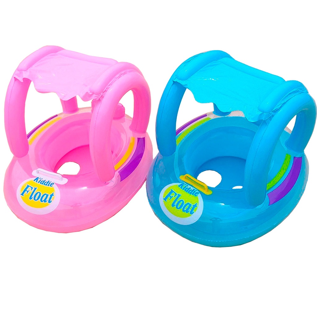 Bote Inflável Bebê Infantil com Fralda e Cobertura Guarda Sol para Piscinas boia bote bebê