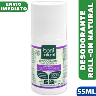 Desodorante Roll-on Vegano Coco e Magnésio Perfume Lavanda 55ml - Boni Natural em Oferta na Shopee