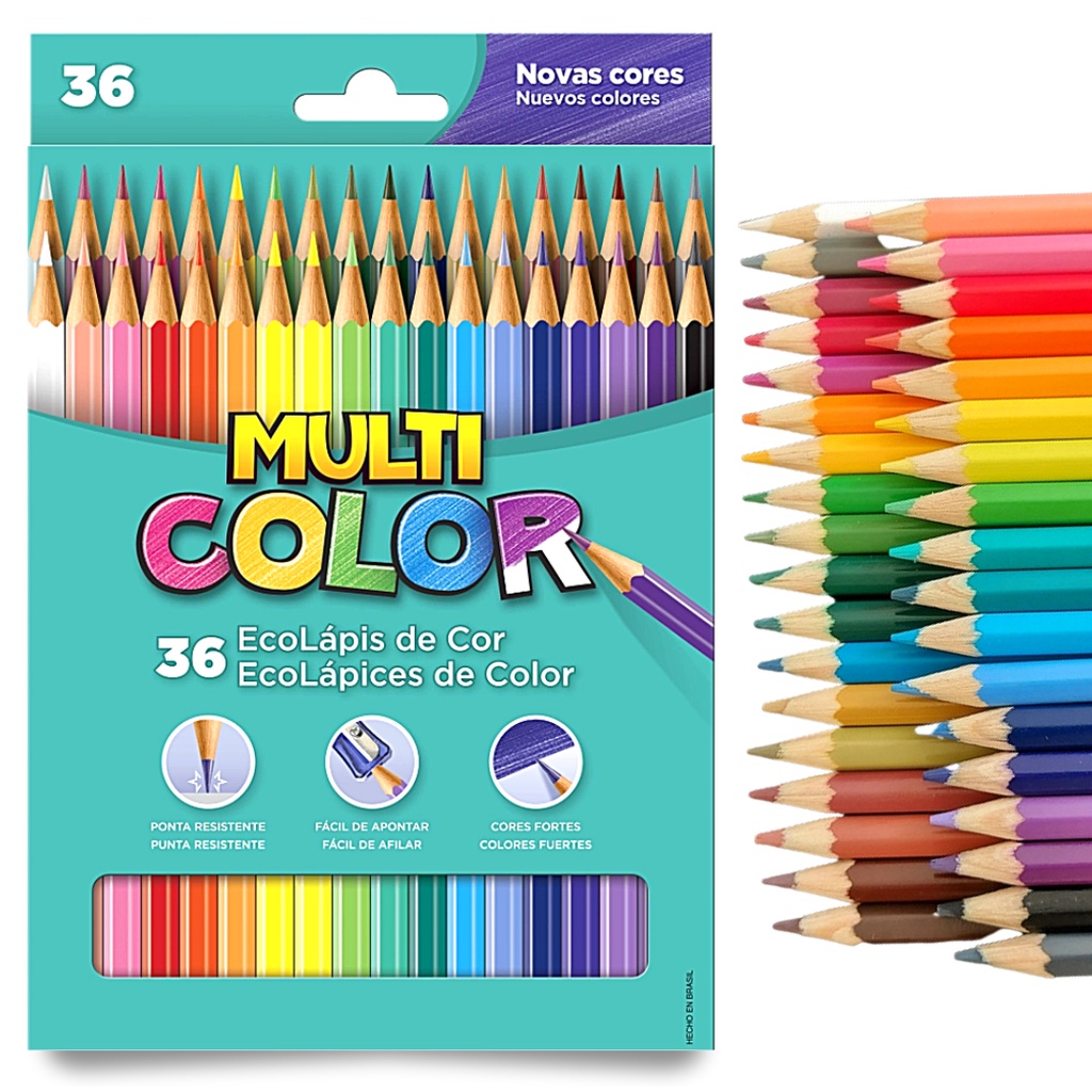 Lapis de Cor 36 Cores Multicolor da Faber Castell