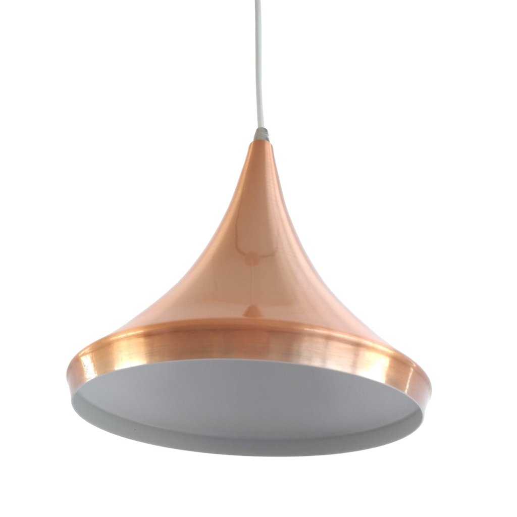 Luminária Lustre Pendente de teto chapéu chinês em alumínio  - 1 soquete E27 para sala de jantar cozinha e balcão