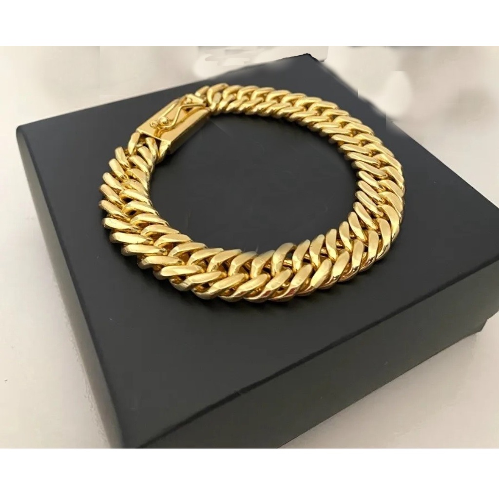 Pulseira em Inox 10mm Grumet Banhada A Ouro 18k