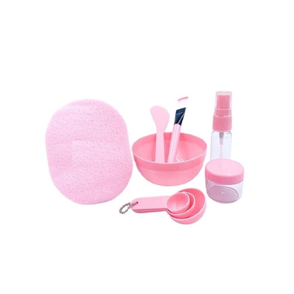 Kit Para Aplicação Mascara Argila Bacia Espátula Pincel 9 pcs