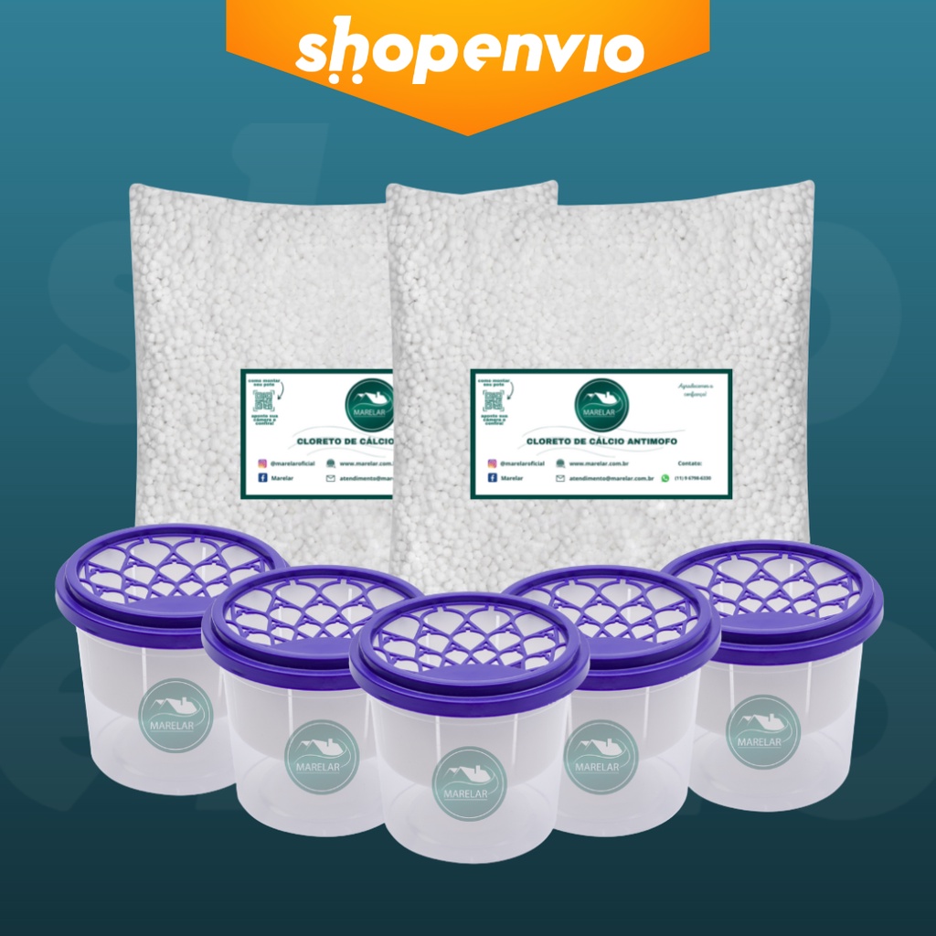 Antimofo Cloreto de Cálcio em Bolinhas Marelar 2kg + 10 Potes